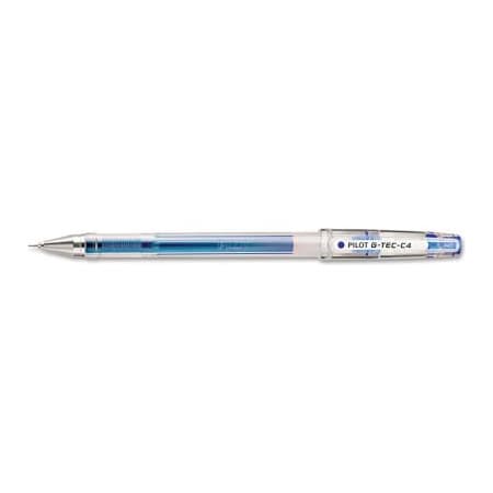 Pilot Pilot G-TEC-C Ultra Stick Gel Pen, Ultra-Fine 0.4mm, Blue Ink, Clear Barrel, Dozen 35492